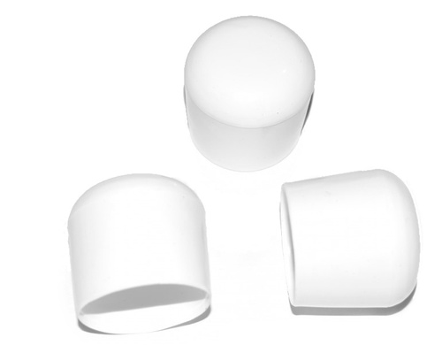 25 x Kappe f�r Rundrohr D=25 / 26 mm L= 24 mm weiss PVC