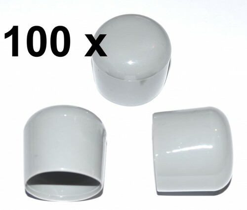 100 Stck - Abschlukappe fr Rundrohr / Stbe  25 bis 26 mm -- GRAU 
