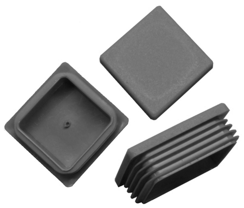 5 x Lamellenstopfen Vierkantrohrstopfen 40 x 40 mm (Auen) Stopfen GRAU