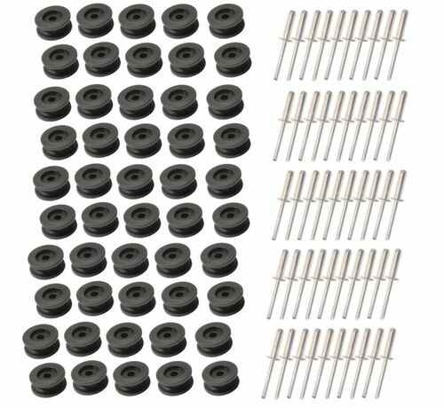 50 St�ck - Rundknopf f�r 6 - 8 mm Expanderseil + 50 Alunieten