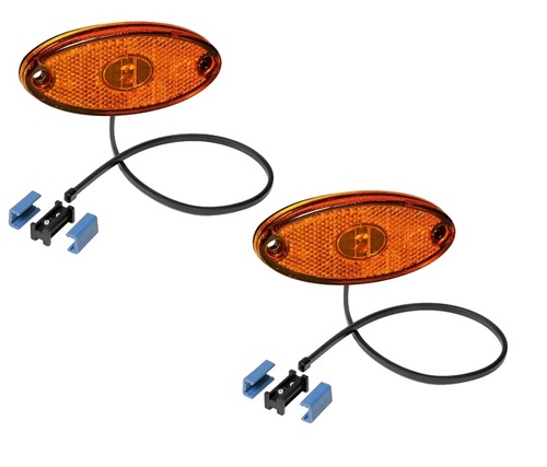 2 x Aspck Seitenmarkierungsleuchte Flatpoint 2 LED Gelb 0,5m Kabel - 31-2309-027