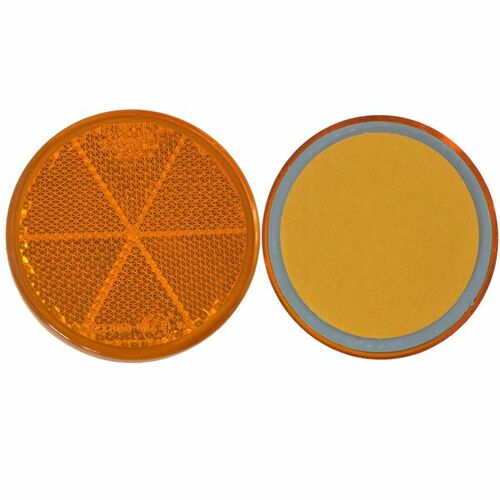 8 x Rckstrahler - Reflektor - Kleben -   60 mm - Gelb - E-Prfzeichen