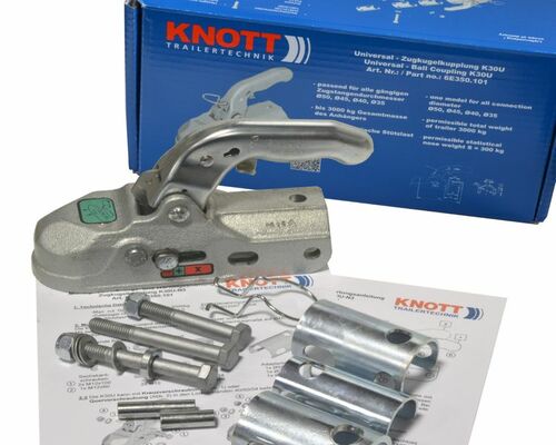 1 x Knott Kugelkupplung K30U Universal 3000 kg  35,40,45 und 50 mm Bohrung 12,5 mm