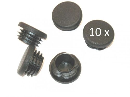 10 St�ck - Lamellenstopfen Rundrohrstopfen 35 mm (Au�en) Stopfen �schwarz