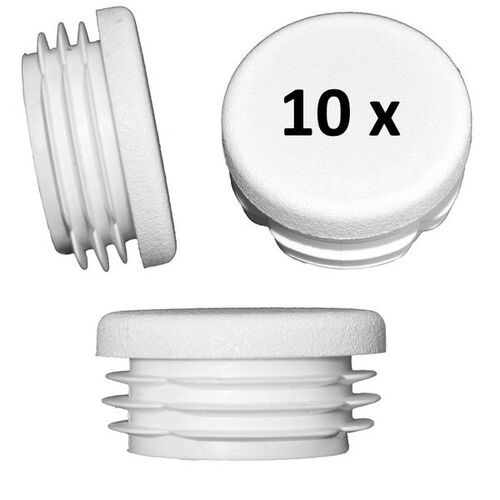 10 St�ck - Lamellenstopfen Rundrohrstopfen 35 mm (Au�en) Stopfen �wei�