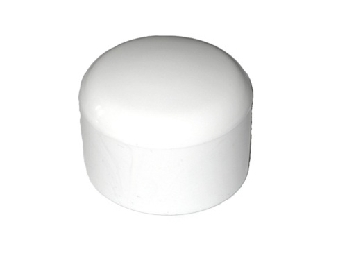 50 St�ck - Kappe f�r Rundrohr D=32/33 mm - L=26 mm WEISS PVC