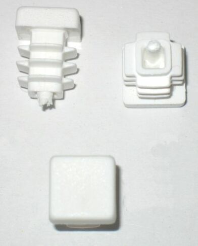 500 x Lamellenstopfen Vierkantrohrstopfen 15 x 15 mm (Au�en) Stopfen WEISS