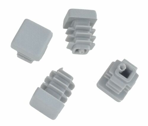 50 St�ck - Lamellenstopfen Vierkantrohrstopfen 15 x 15 mm (Au�en) Stopfen GRAU