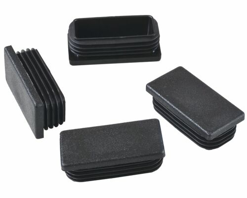 10 St�ck - Lamellenstopfen - Vierkantrohrstopfen 60 x 30 mm (Au�en) Stopfen SCHWARZ