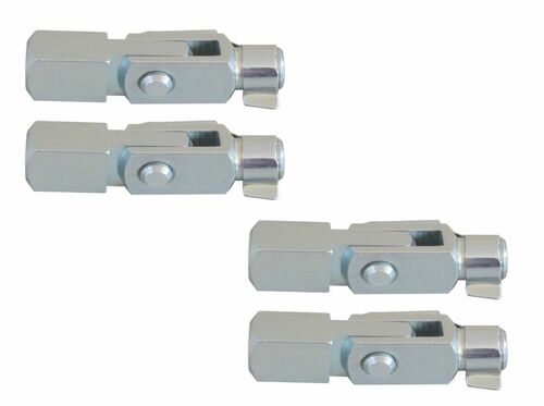 4 St�ck - Gabelkopf 6x12 M6 verzinkt mit Sicherungsbolzen / ES-Bolzen und Gegenst�ck