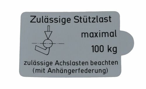 1 Stck - Aufkleber Sttzlast 100 kg - Klebefolie