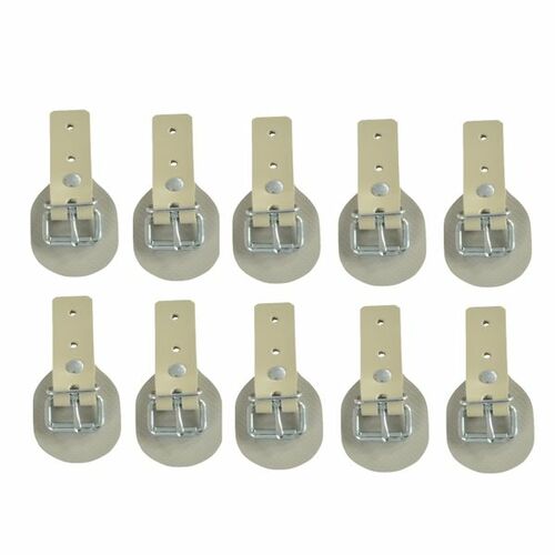10 Stck - Schnallkappe mit Rollschnalle und Scheuerunterlage, beige, Vers. 1