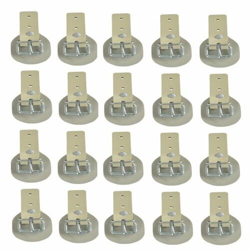 20 St�ck - Schnallkappe mit Rollschnalle und Scheuerunterlage, beige, Vers. 1