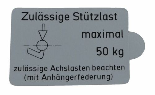 5 Stck - Aufkleber Sttzlast  50 kg - Klebefolie