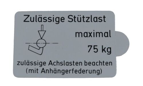 3 St�ck - Aufkleber St�tzlast  75 kg - Klebefolie