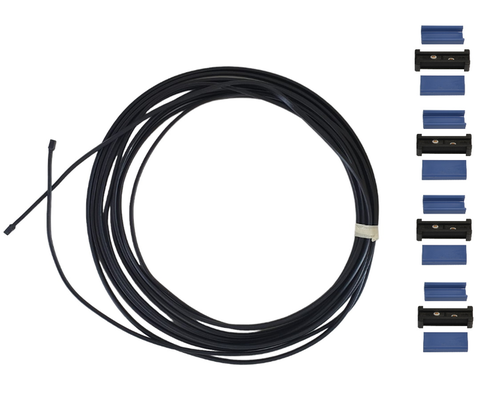 8 Meter Flachbandkabel eckig 2 x 0,75 mm + 4 DC Kabelverbinder