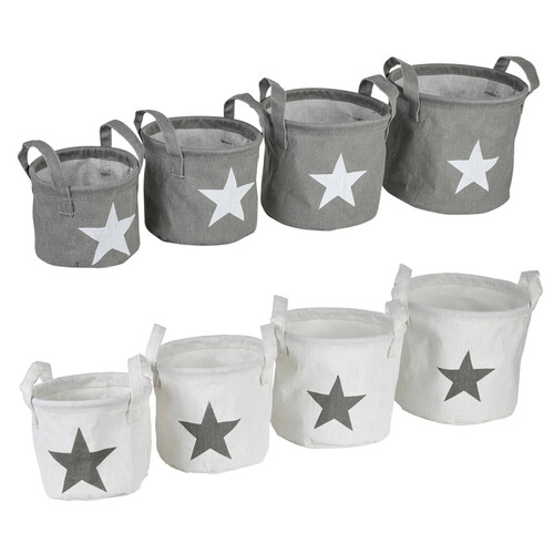 Korb-Set Stern 4tlg. o. & weiß direkt Stern mit Küchen- bestellen grau Korb Körbe Haushaltsartikel in Aufbewahrungskorb | Set