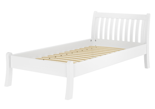 G�stebett Einzelbett Echtholzbett 100x200 hohe Sitzkante Kiefer wei� V-60.61W-10