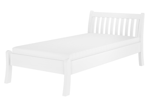 G�stebett Einzelbett Echtholzbett 100x200 hohe Sitzkante Kiefer wei� V-60.61W-10
