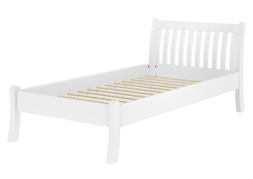 G�stebett Einzelbett Echtholzbett 100x200 hohe Sitzkante Kiefer wei� V-60.61W-10
