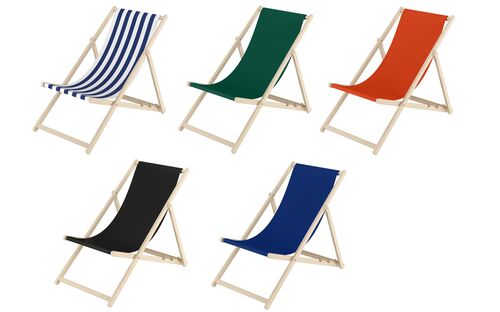 Buche-Liegestuhl, Gartenliege klappbar Strandstuhl Stofffarbe w�hlbar V-10-110