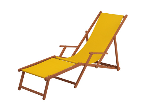 Sonnenliege gelb Liegestuhl Fu�teil Tisch Gartenliege Deckchair Strandstuhl Gartenm�bel 10-302 F T