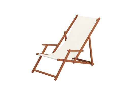 Deckchair wei� Liegestuhl klappbare Sonnenliege Gartenliege Holz Strandstuhl Gartenm�bel 10-303 KD