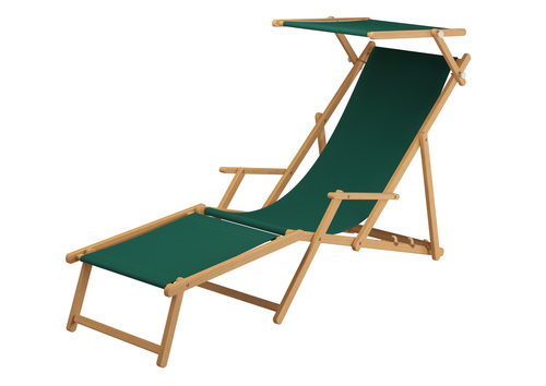 Relaxliege gr�n Gartenliege Strandliege Fu�teil Sonnendach Tisch Gartenm�bel Holz 10-304NFST