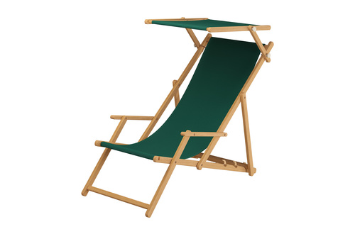 Gartenstuhl gr�n Sonnenliege Strandstuhl Sonnendach Kissen Deckchair Holz Gartenm�bel 10-304NSKH