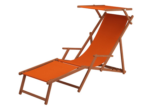 Sonnenliege terracotta Strandliege Holzliege Buche Fu�teil Sonnendach Tisch Kissen 10-309FSTKH