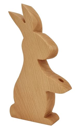 Massivholzhase Blumenhalter Buche massiv ge�lt Osterdeko Tischdeko 40.11-013