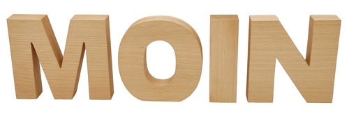 Buchstaben Buche Echtholz Deko MOIN Schriftzug Holzbuchstaben 40.11-14
