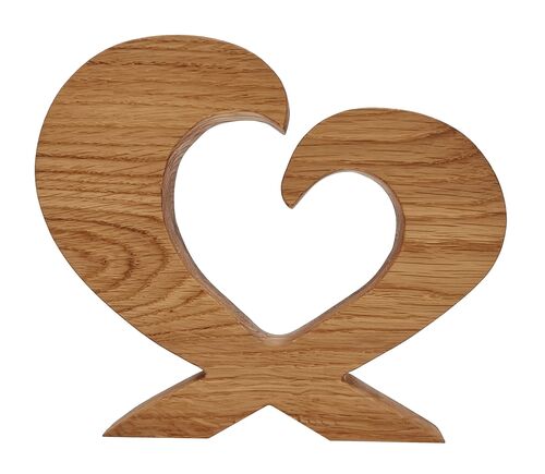 Rustikales Holzherz Eiche massiv ge�lt Dekoherz Herz aus Holz Tischdeko 40.12-007