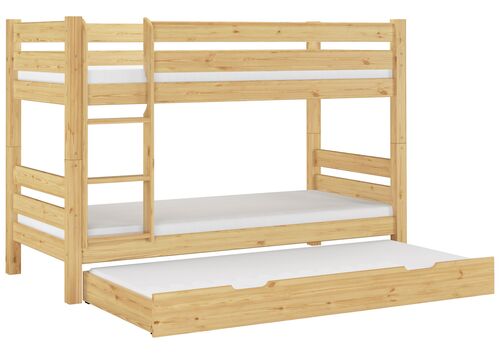 Teilbares Etagenbett Massivholz Kiefer 90x200 Zusatzbett Matratzen Hochbett 60.11-09 100MS7M