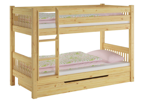 Etagenbett hoher Bettabstand massive Kiefer Zubeh�r w�hlbar Liegefl�che 90x200 V-60.12-09Ni100