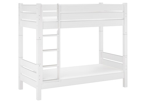 Hochbett f�r Erwachsene wei� 90x200 Etagenbett teilbar Rollroste Matratzen 60.16-09WT100M