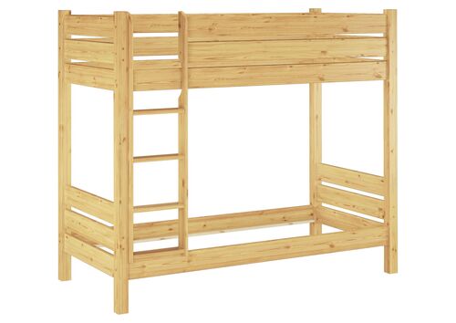Massivholz-Stockbett stabil 100x190 Etagenbett Kiefer natur Stockbett ohne Rollrost 60.16-10-190oR