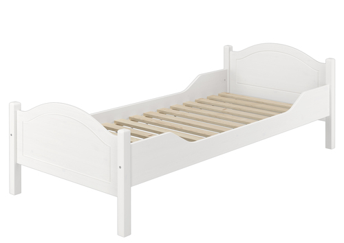 Einzelbett wei� 90x200 Futonbett Bettrahmen Singlebett Lattenrollrost 60.30-09WFL