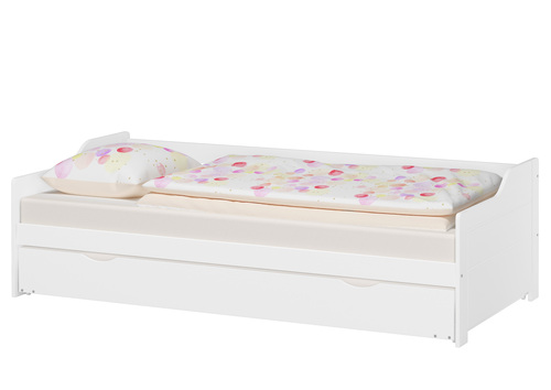 Sofabett Couchbett Bettgestell 90x200 Einzelbett G�stebettkasten Massivholz wei� 60.34-09WM