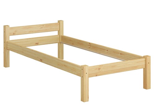 Einzelbett Kiefer natur 90x200 Massivholz-Bettgestell ohne Rollrost Bettrahmen 60.36-09 oR