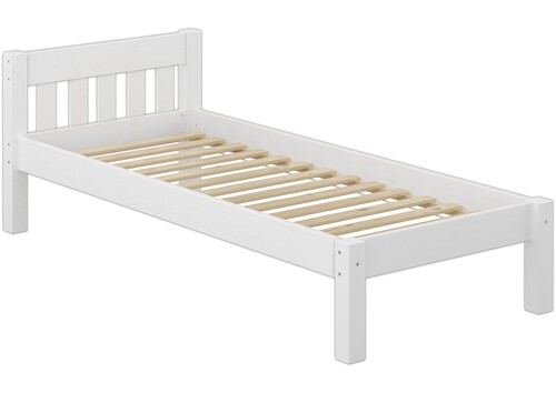 Modernes Einzelbett Massivholzbett Kiefer wei� 90x200 Futonbett Bettrahmen Rollrost 60.38-09 W