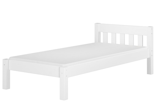 Futonbett Einzelbett 100x200 Massivholzbett Kiefer wei� Bettrahmen mit Matratze 60.38-10WFLM