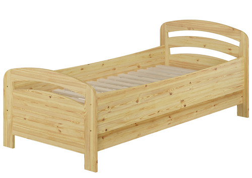 Seniorenbett extra hoch 90x200 Einzelbett mit Rollrost Kiefer Bett Massivholz Holzbett 60.43-09