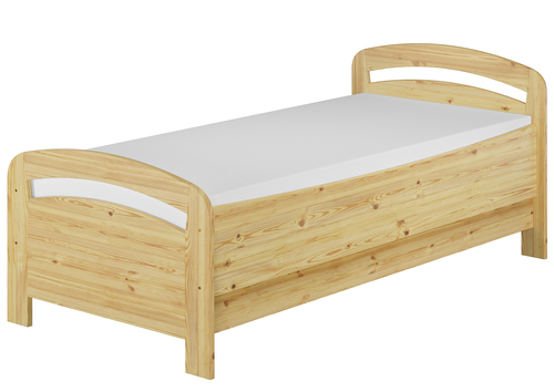 Seniorenbett extra hoch 90x200 Matratze Rollrost Kiefer Bett Massivholz Holzbett 60.43-09 M