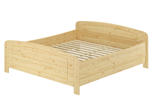 Seniorenbett extra hoch 180x200 Doppelbett Holzbett Massivholz Kiefer Bett mit Rollrost 60.44-18