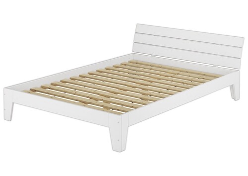 Doppelbett mit Rollrost 140x200 Futonbett Bettgestell Holzbett Massivholz Kiefer Wei� 60.54-14 W
