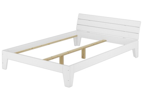 Doppelbett 140x200 Futonbett Bettrahmen Bettgestell Holzbett Massivholz Kiefer Wei� 60.54-14 W oR