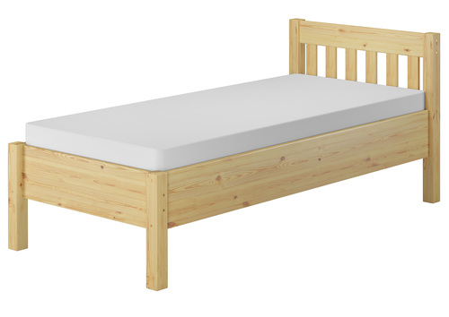 Hohes Holzbett 90x200 Bettrahmen Rollrost Matratze Seniorenbett Einzelbett 60.55-09M