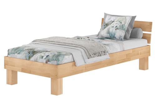 Buchebett natur Massivholz Einzelbett Holzbett 100x200 Futonbett Rollrost Matratze 60.80-10FLM 