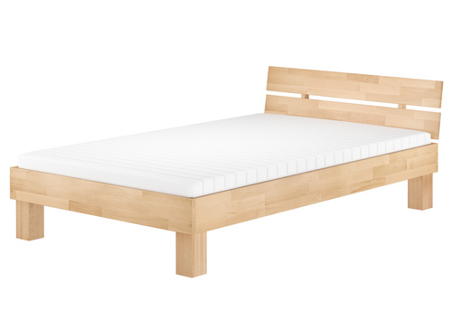 60.80-12-220 FV M Bett Buche massiv 120x220 cm, mit Federholzrahmen, Matratze in �berl�nge